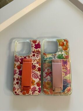 iPhone 13 Pro Walli Case with Built-In Strap - Pink & Orange